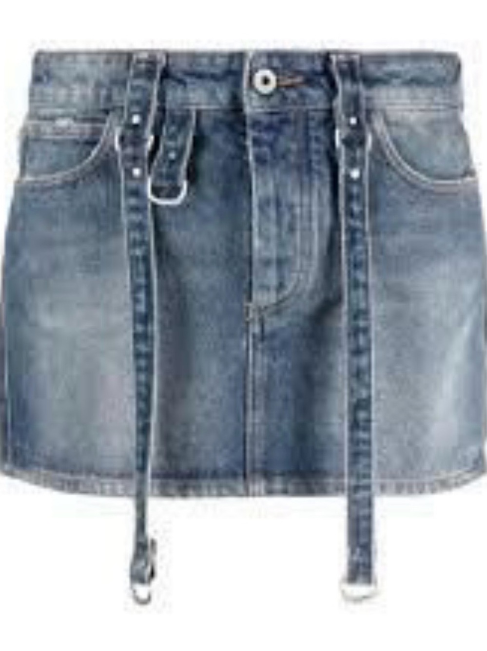 Off white denim logo mini skirt